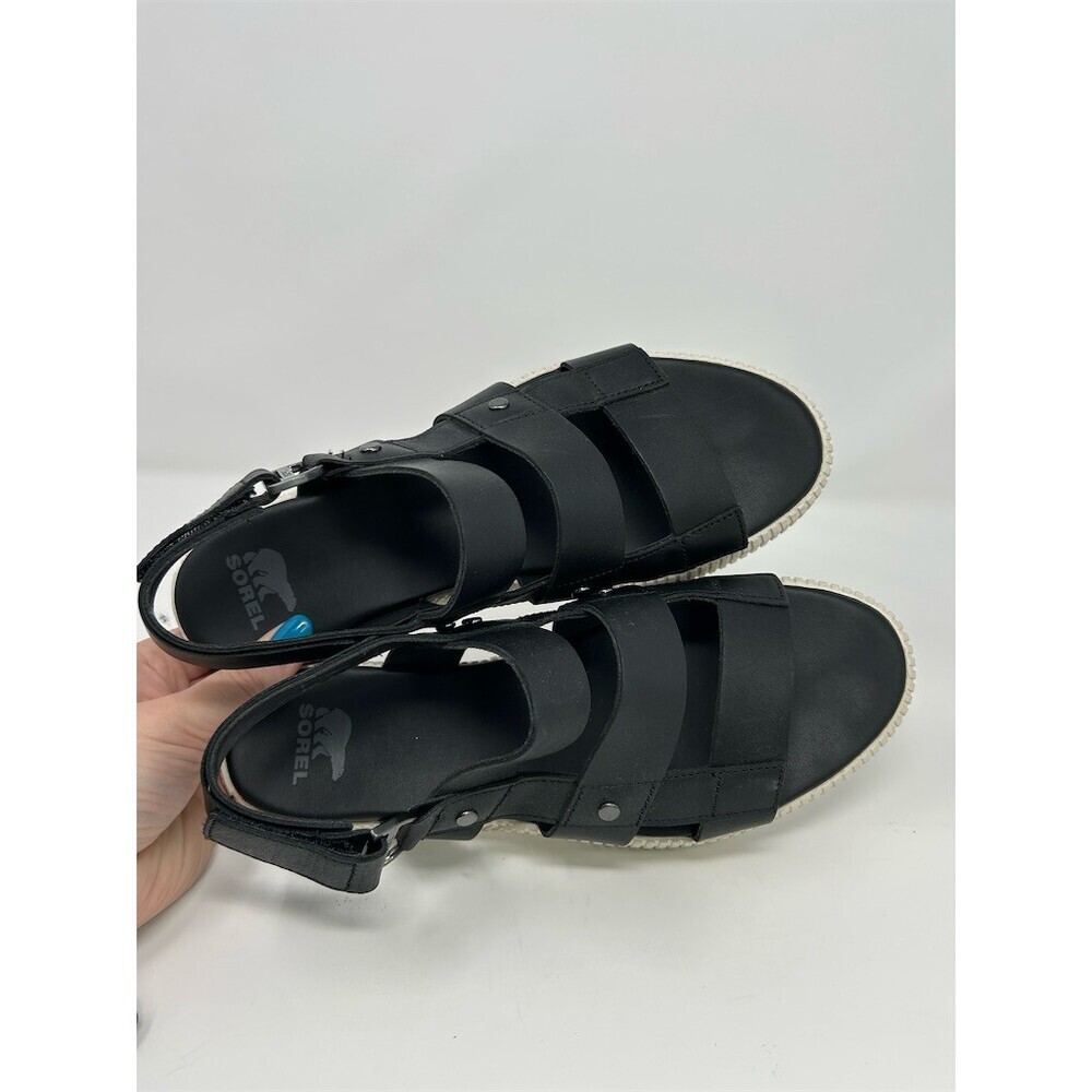 SOREL ONA Ave Womens Slingback Flat Sandals Black Strappy Open Toe Size 10 - Picture 11 of 13